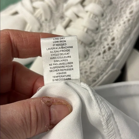 NWT Lauren & Riley Elegant White Women's Bermuda Shorts Lace Slits Pockets L - Picture 15 of 16